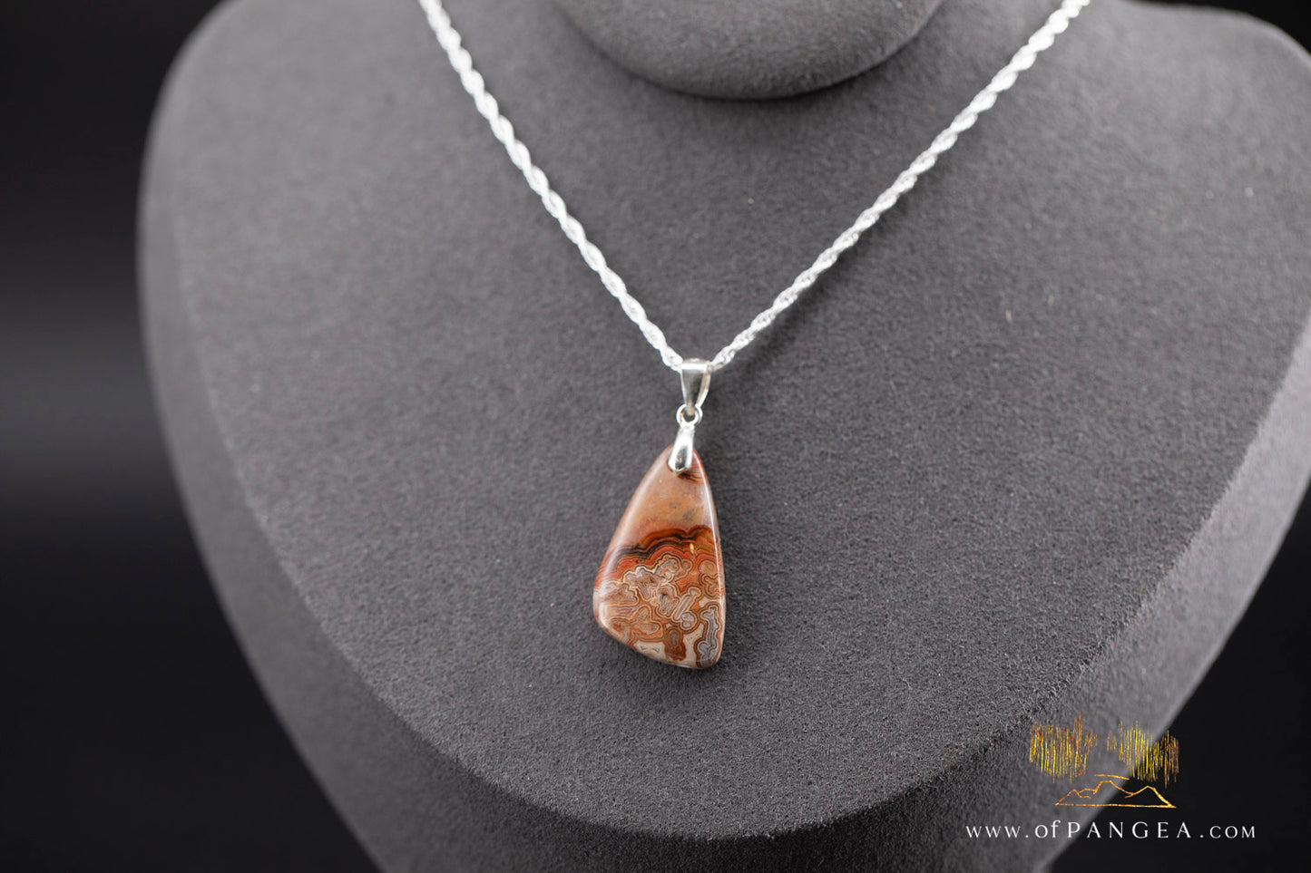 Lacey Agate Pendant - Necklace sterling silver || JF986
