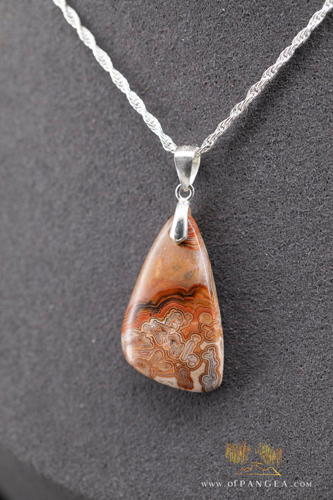 Lacey Agate Pendant - Necklace sterling silver || JF986