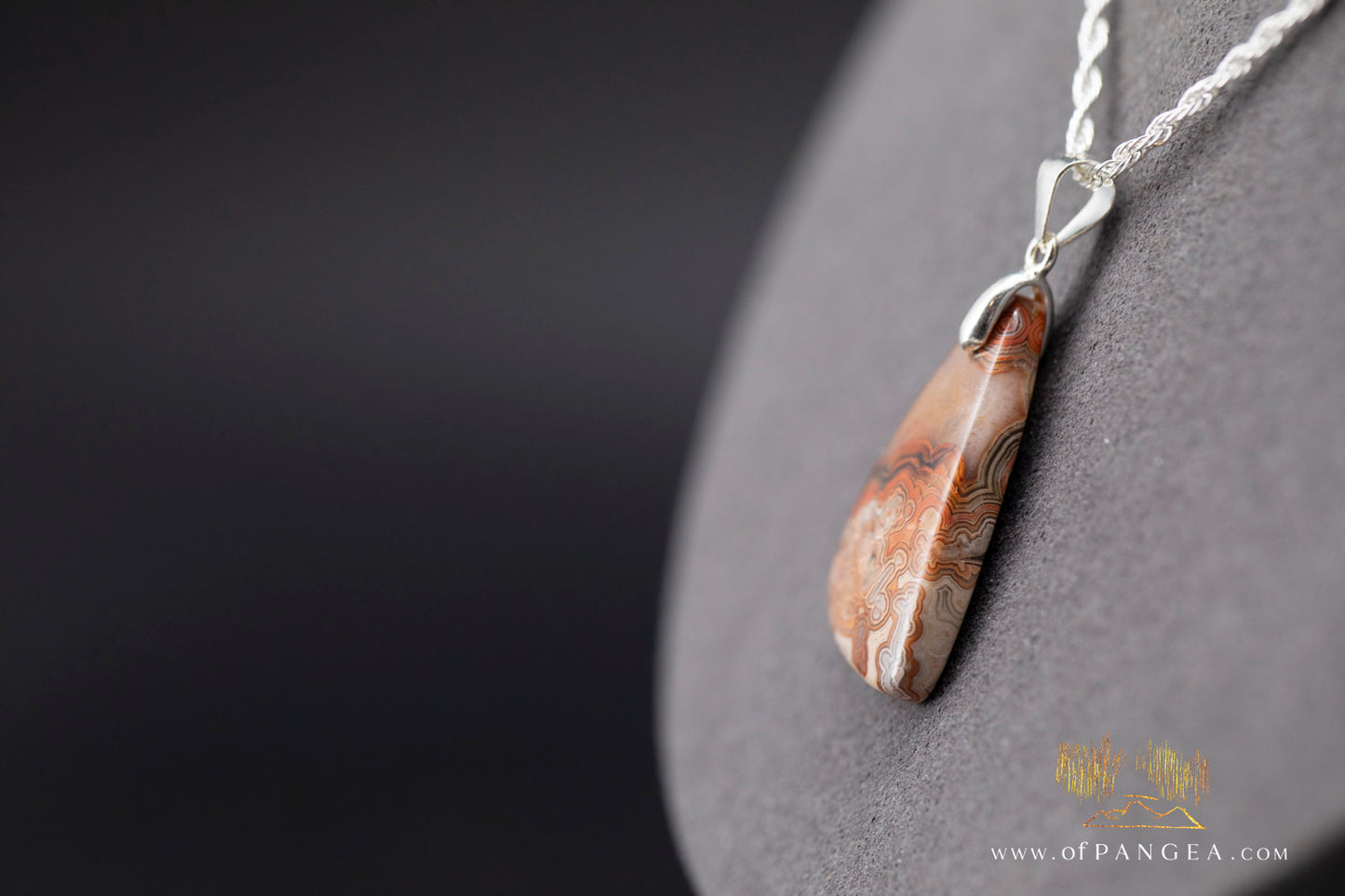 Lacey Agate Pendant - Necklace sterling silver || JF986