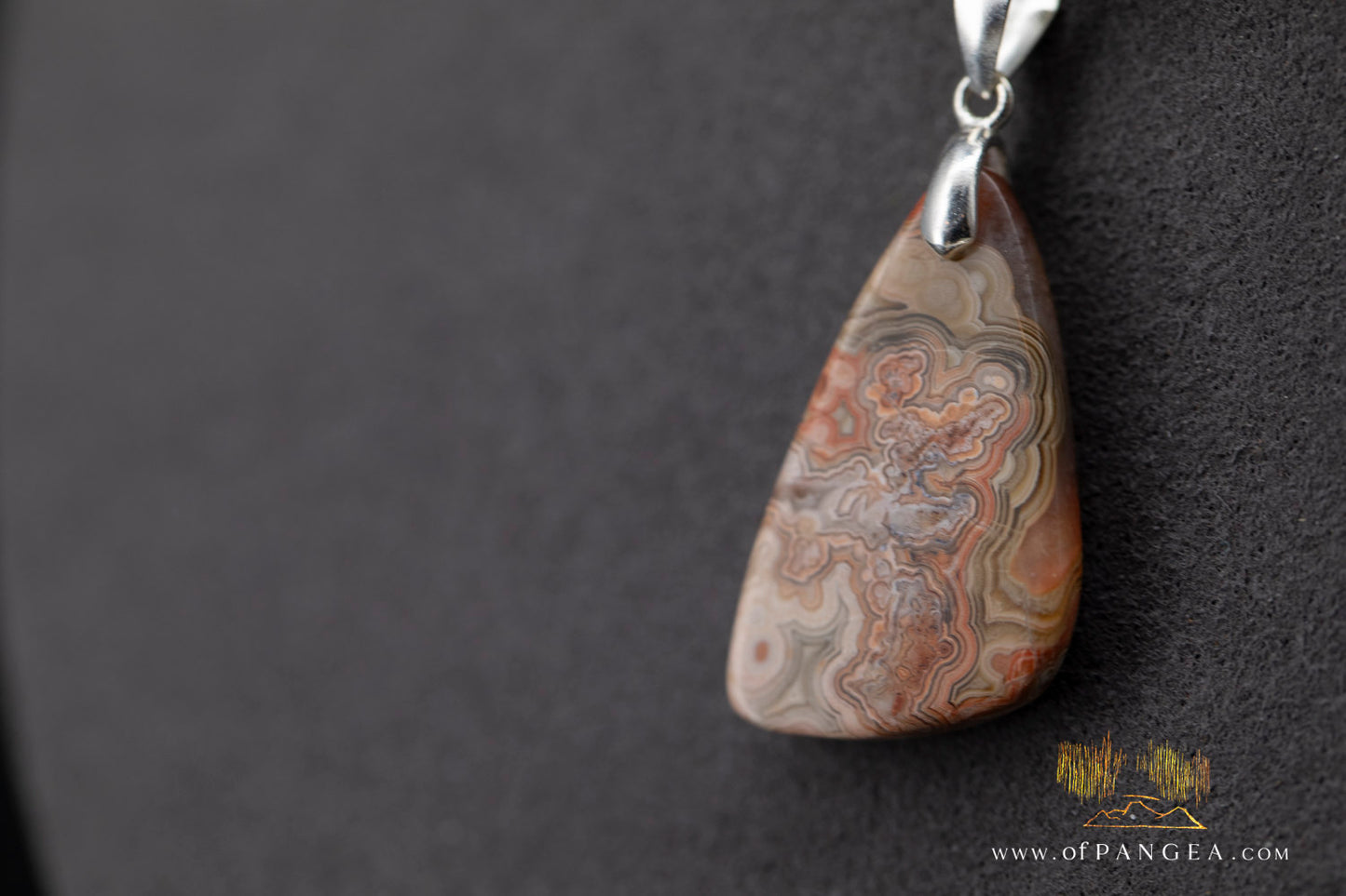 Lacey Agate Pendant - Necklace sterling silver || JF986