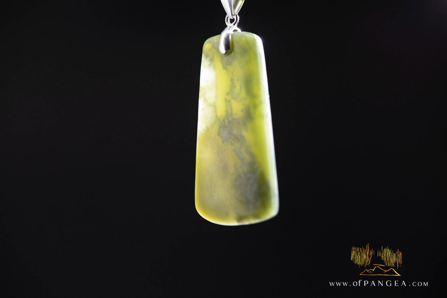 Cherry Blossom Nephrite Jade Toki Necklace - Wyoming - Italian sterling silver || JF990