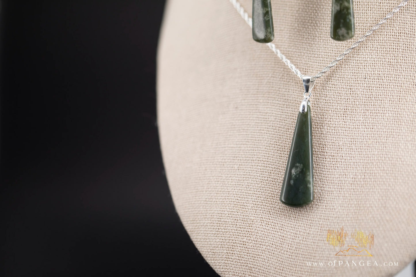 Cherry Blossom Nephrite Jade Toki Necklace and Earring Set - Wyoming -  Italian sterling silver || JF995