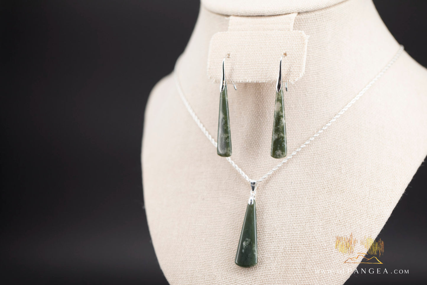Cherry Blossom Nephrite Jade Toki Necklace and Earring Set - Wyoming -  Italian sterling silver || JF995