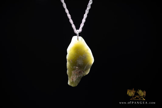 Wyoming Jade Wind Slick Necklace - Green Nephrite Jade - Italian Sterling Silver || JF998