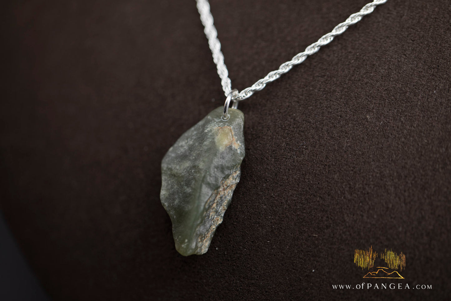 Wyoming Jade Wind Slick Necklace - Green Nephrite Jade - Italian Sterling Silver || JF998