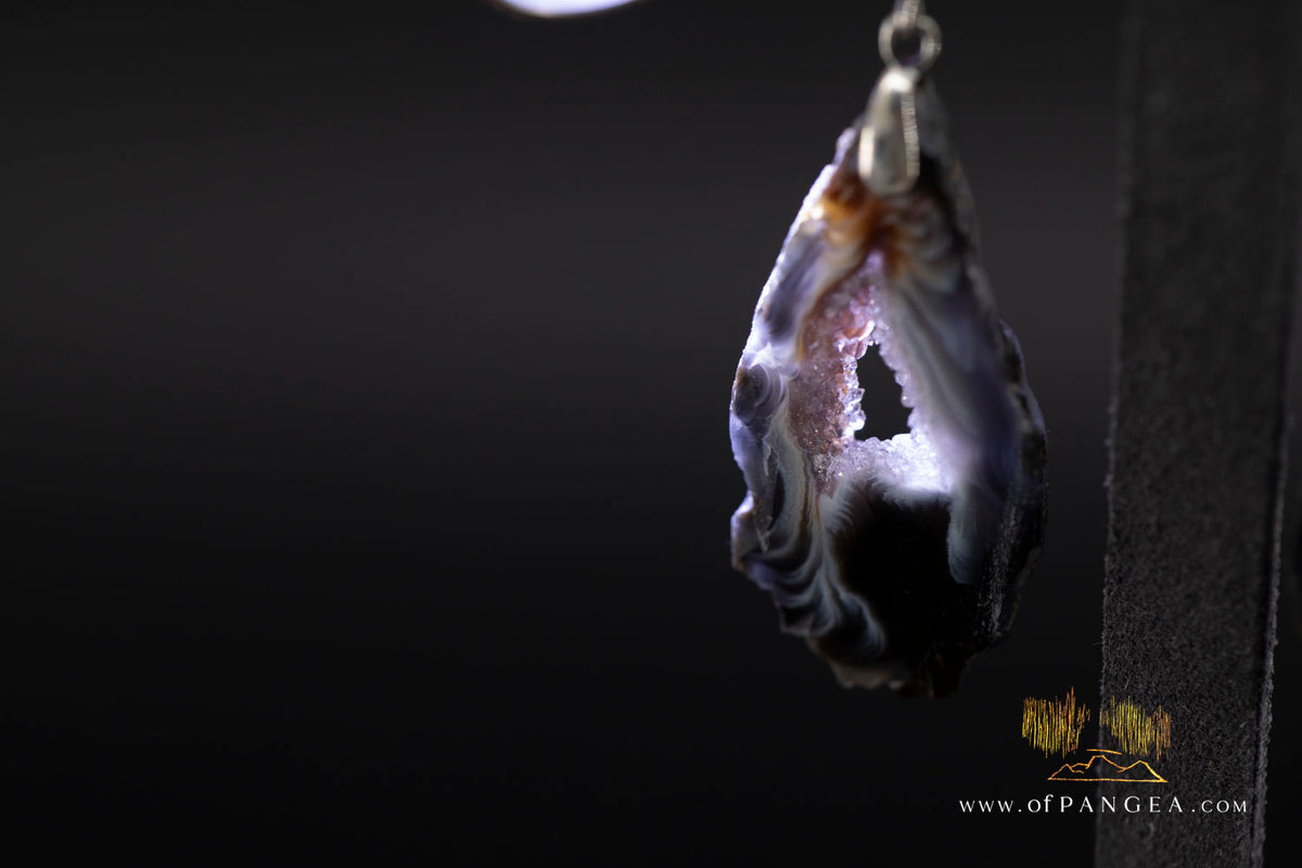 Druzy Agate Slice Earrings - Sterling Silver