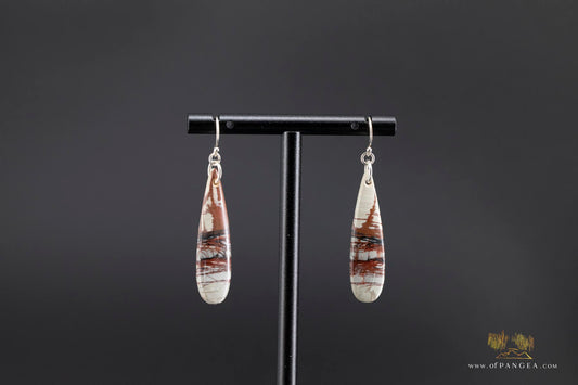 Picture Jasper teardrop earrings - Sterling Silver