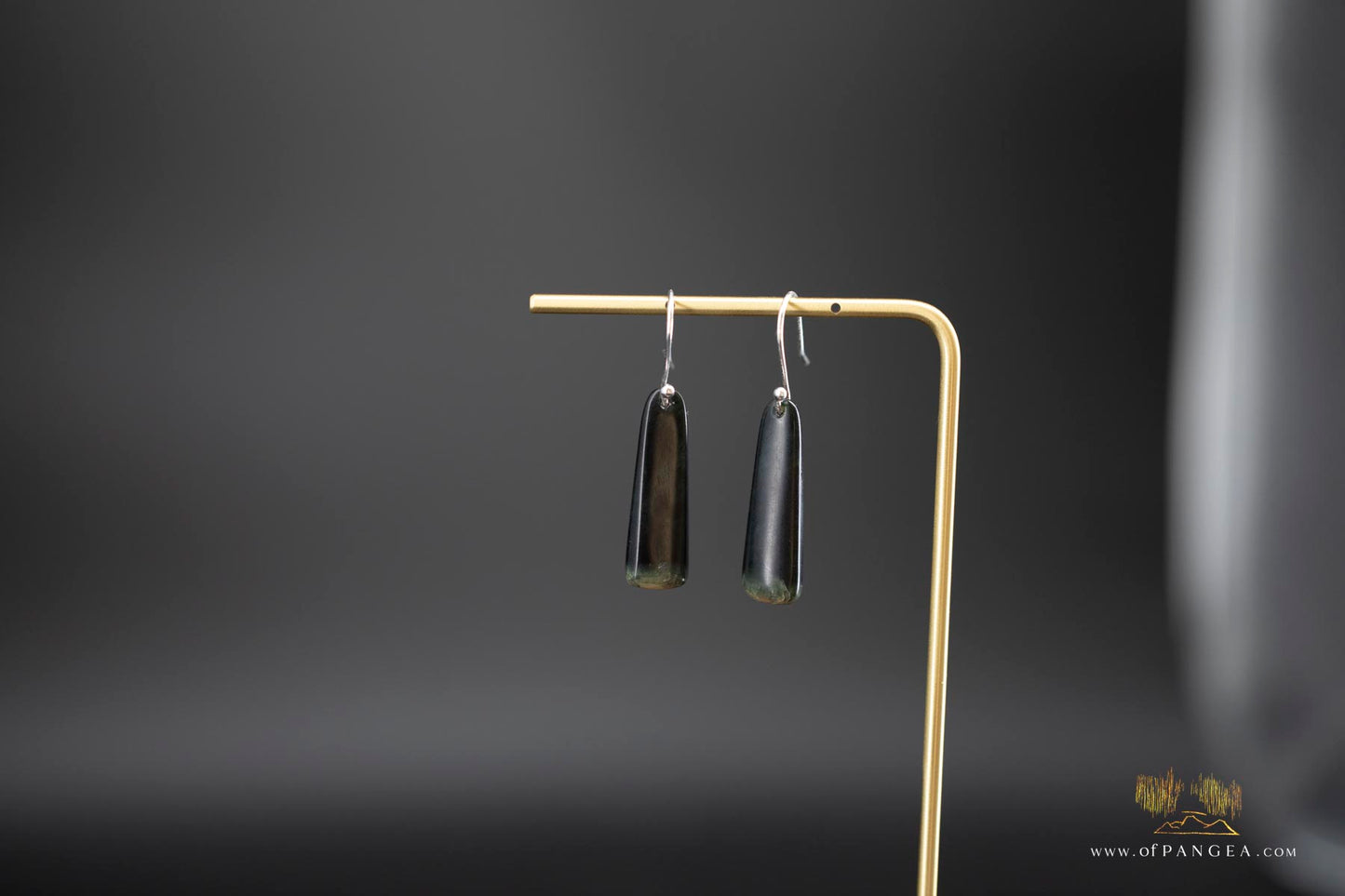 Tangiwai Pounamu Drop Earrings - Sterling Silver || JF474
