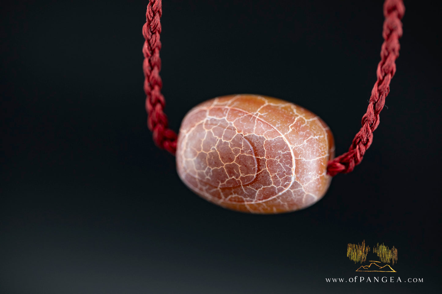 Tibetan Cracked Fire Agate Statement Necklace