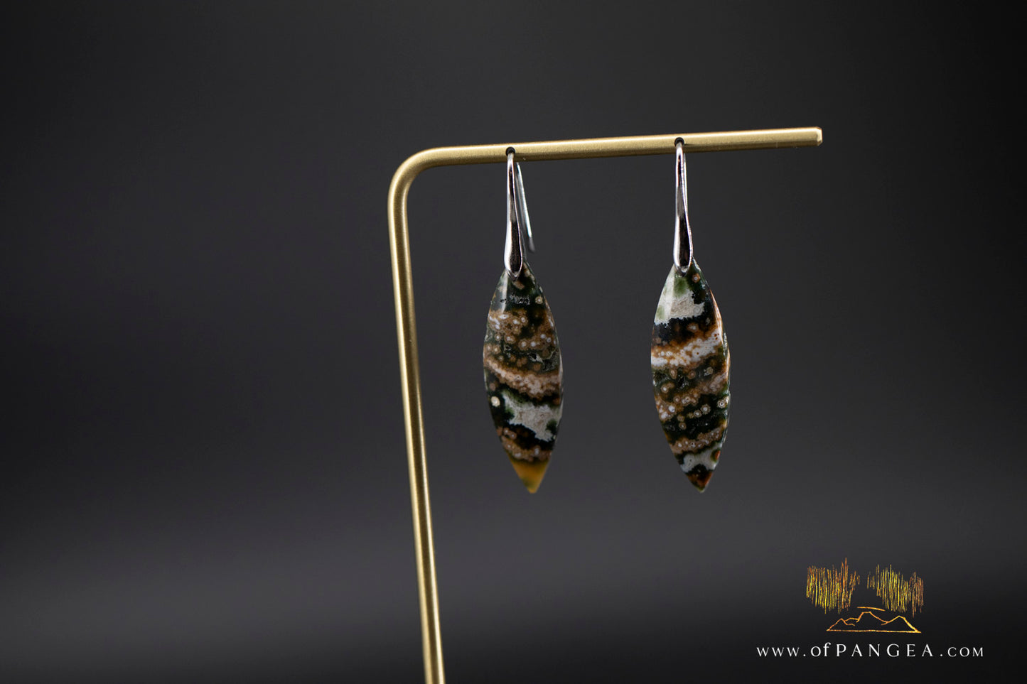 Ocean Jasper Spear earrings - Sterling Silver