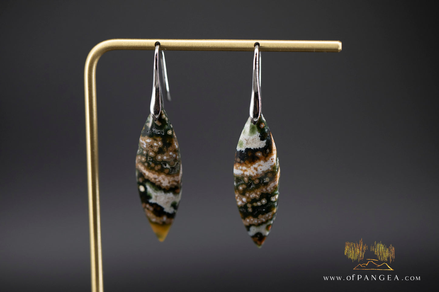 Ocean Jasper Spear earrings - Sterling Silver