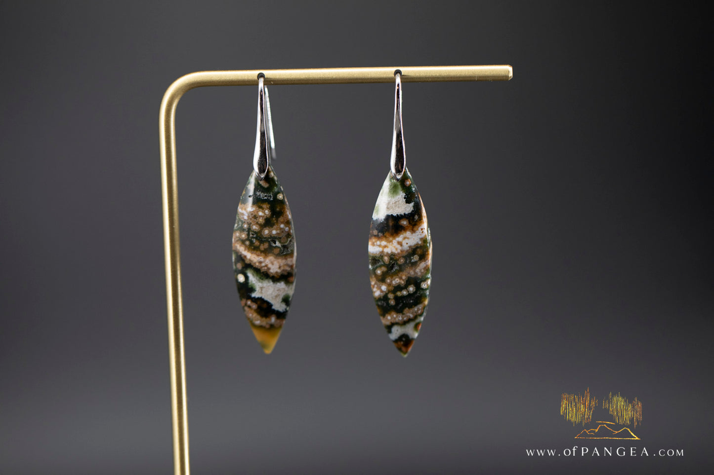 Ocean Jasper Spear earrings - Sterling Silver