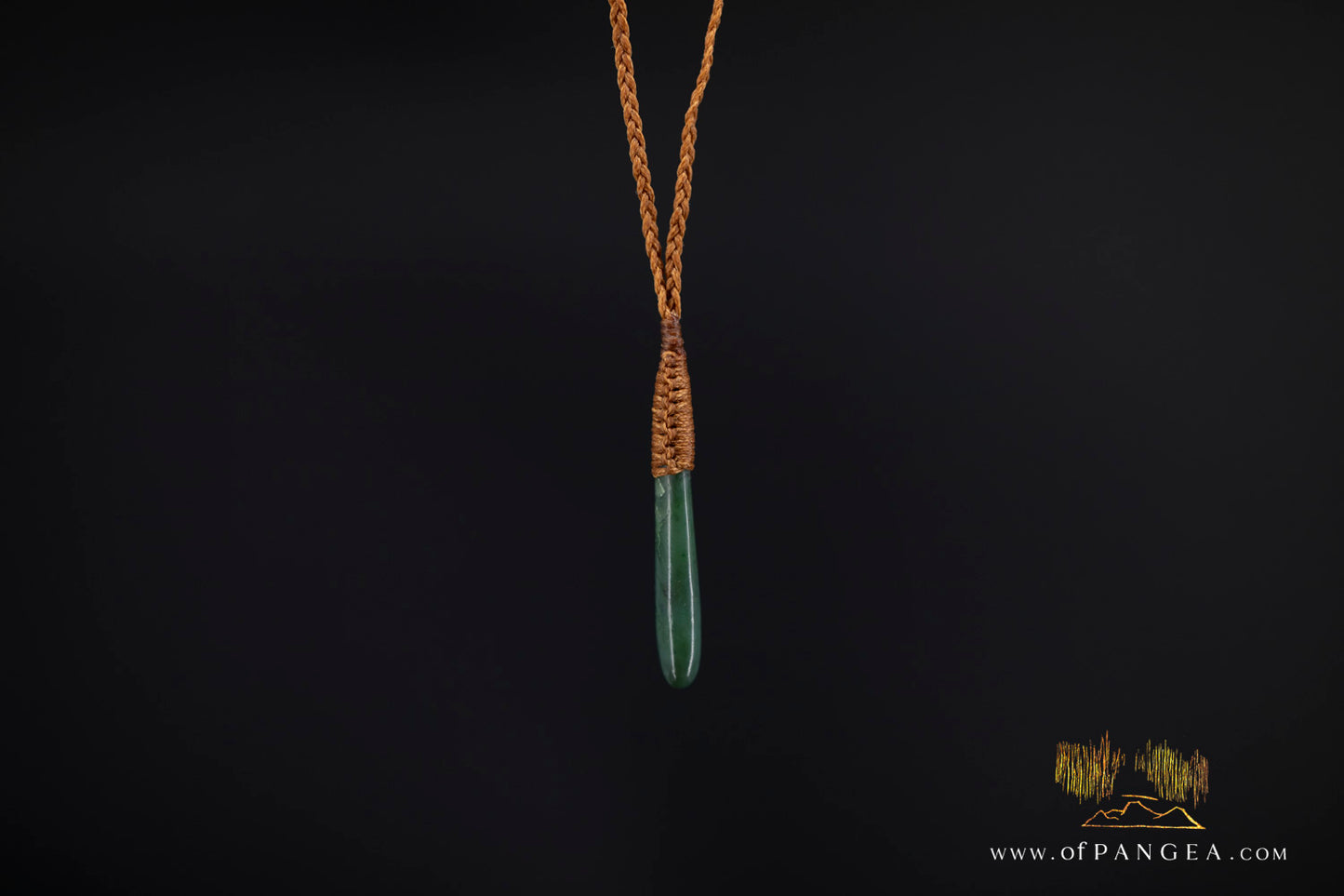 Nephrite Jade Teardrop Necklace - British Columbia ||
