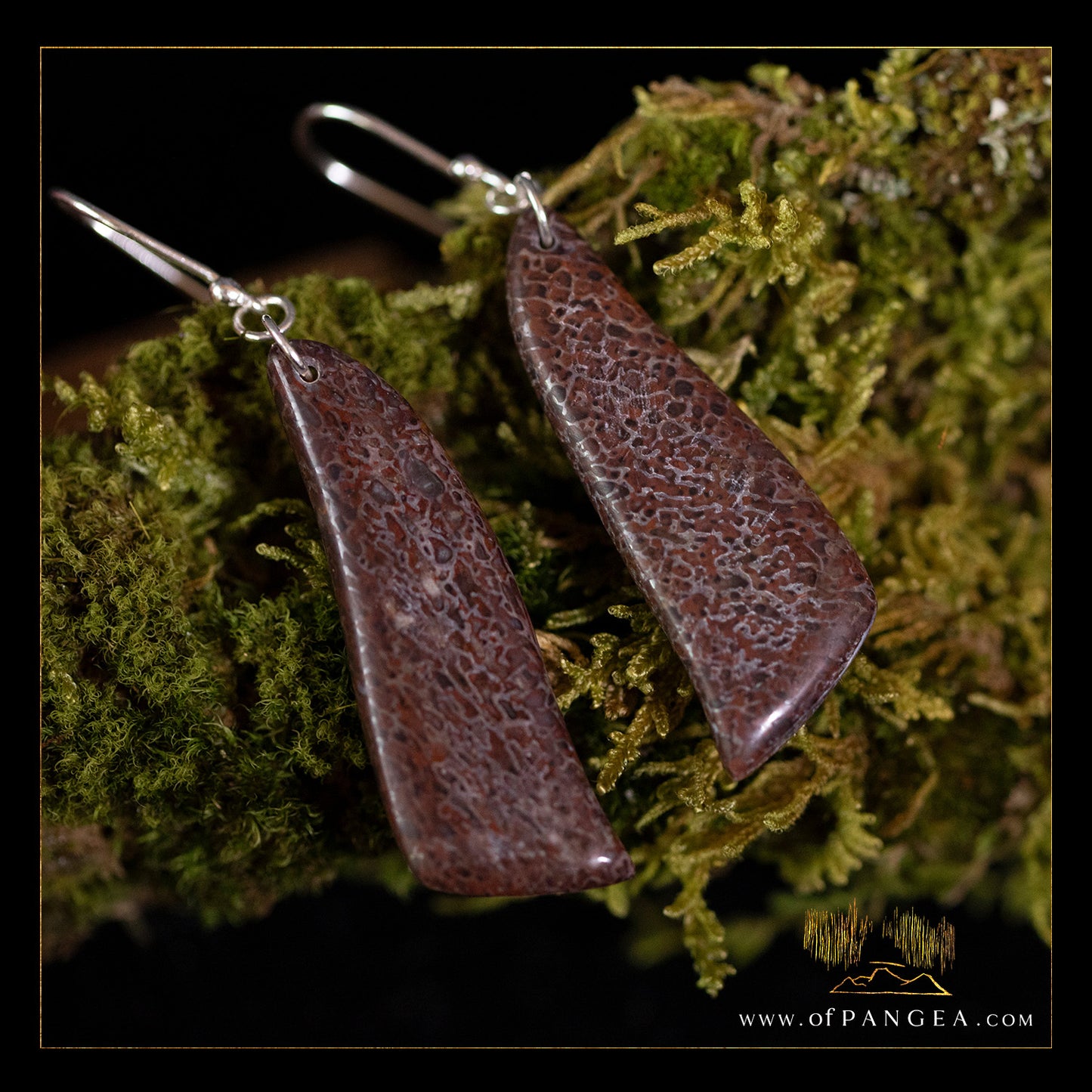 Dinosaur Gembone earrings - 0.925 sterling silver