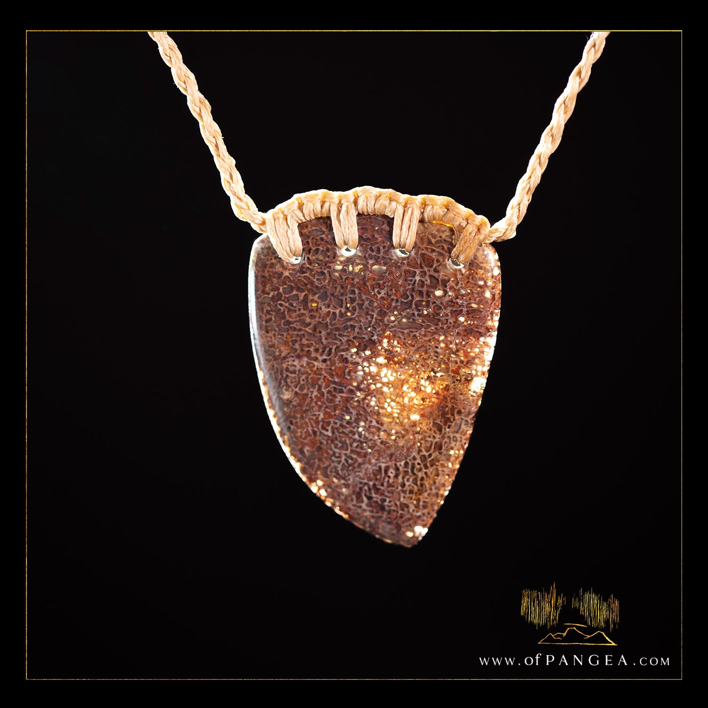 Dinosaur gembone necklace - abalone toggle